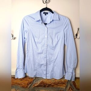 The Limited Essential Shirt blue white striped button up extra Small like new
